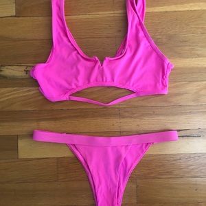Neon Pink (Underboob optional) Bikini